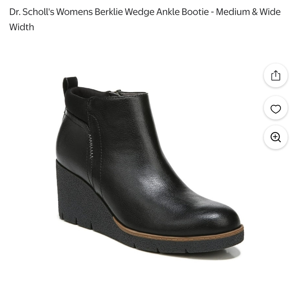 Dr. Scholl's Black Ankle Booties with Wedge Heel